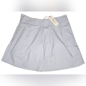 Kiup Skater Skirt A-line 100% Cotton Cream and Pastel Light Blue Mini Medium